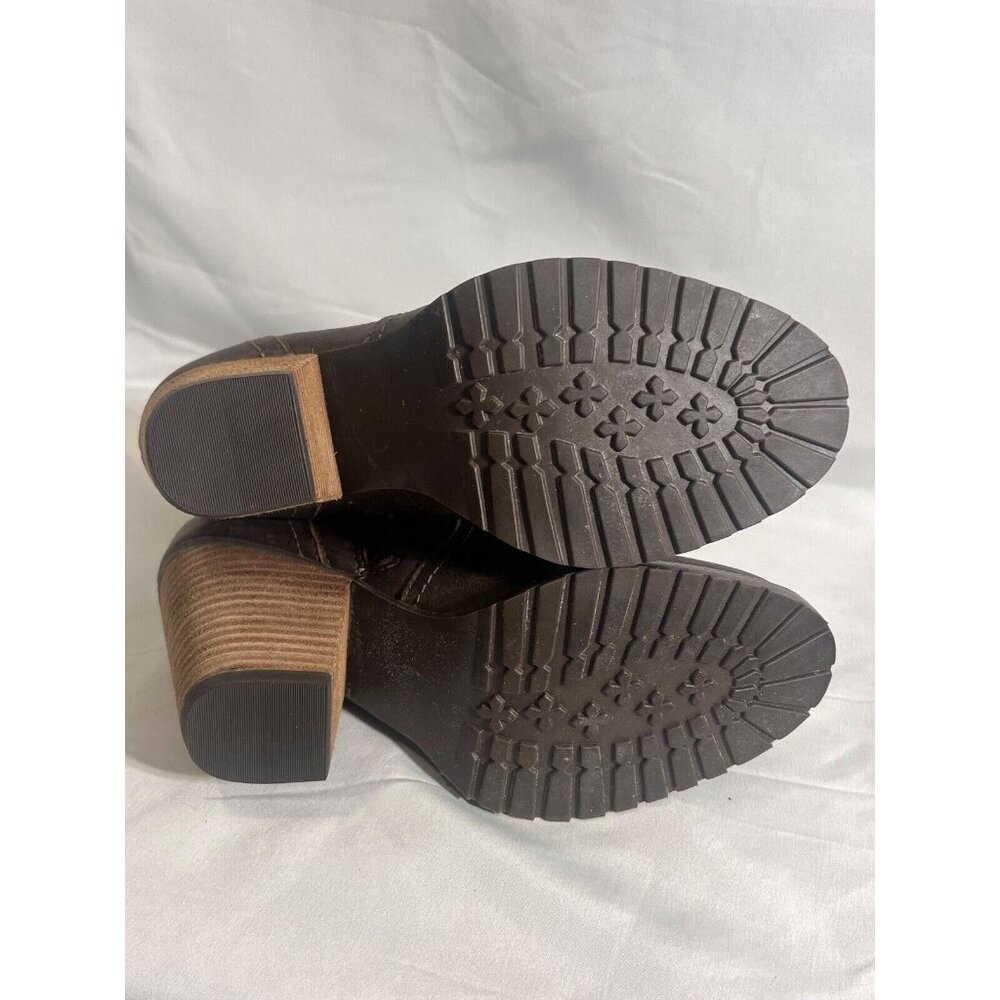 Eastland Bellamy 1955 Leather Boots 3 1/2 Heel Mid Calf Bootie Zipper  7.5M  S20 - Picture 5 of 8